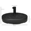 Outsunny Garden Umbrella Base Water Or Sand Filled Weight With Built-In Handle