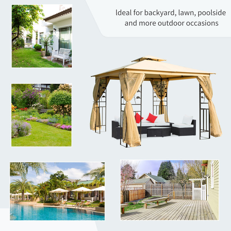 Outsunny Netting Gazebo - 4 Piece Sidewalls