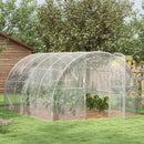 Outsunny 4 x 3 x 2m Polytunnel Greenhouse with Door, Galvanised Steel Frame
