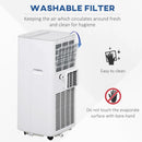HOMCOM 4-In-1 Compact Mobile Air Conditioner Unit With LED Screen- White