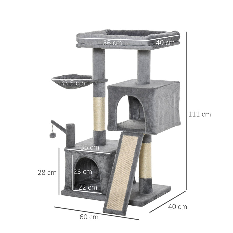 PawHut Cat Tree Tower with Sisal Scratching Posts