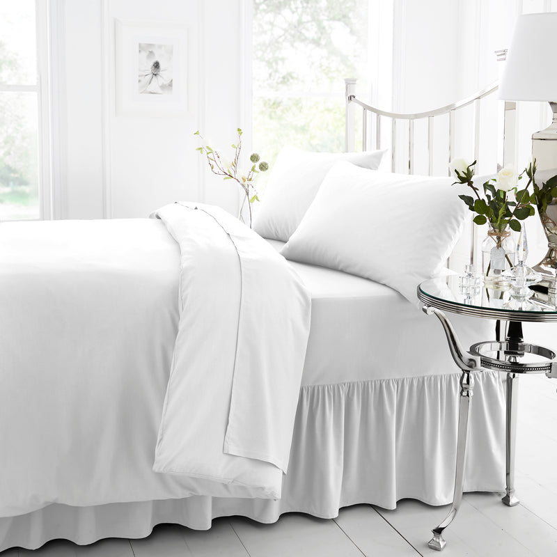 Non Iron Percale Bedding Sheet Range - White