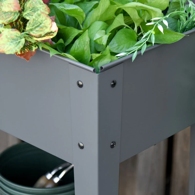 Outsunny Raised Garden Bed with Wheels and Bottom Shelf Outdoor 104 x 39 x 80cm