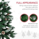 HOMCOM Christmas Tree Snow Dipped Slim 5'