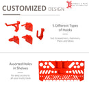 DURHAND 54 Pcs On-Wall Tool Equipment Home DIY Garage Organiser DIY Grey/Red