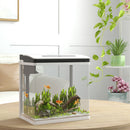PawHut Aquarium 13L Glass Fish Tank w/ Filter, LED Lighting, Water Pump