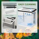 PawHut Aquarium 13L Glass Fish Tank w/ Filter, LED Lighting, Water Pump