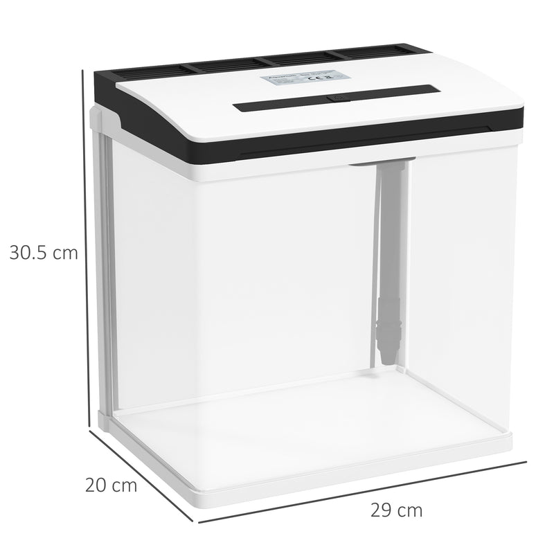 PawHut Aquarium 13L Glass Fish Tank w/ Filter, LED Lighting, Water Pump