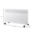 HOMCOM Convector Radiator Heater Freestanding Or Wall-mounted W/ Adjustable Thermostat