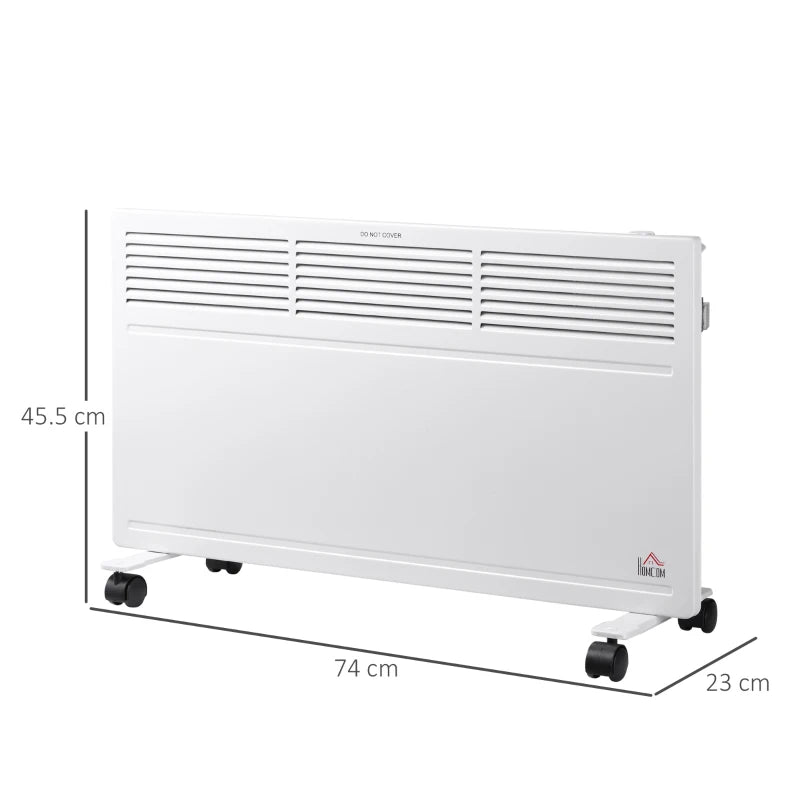 HOMCOM Convector Radiator Heater Freestanding or Wall-mounted w/ Adjustable Thermostat