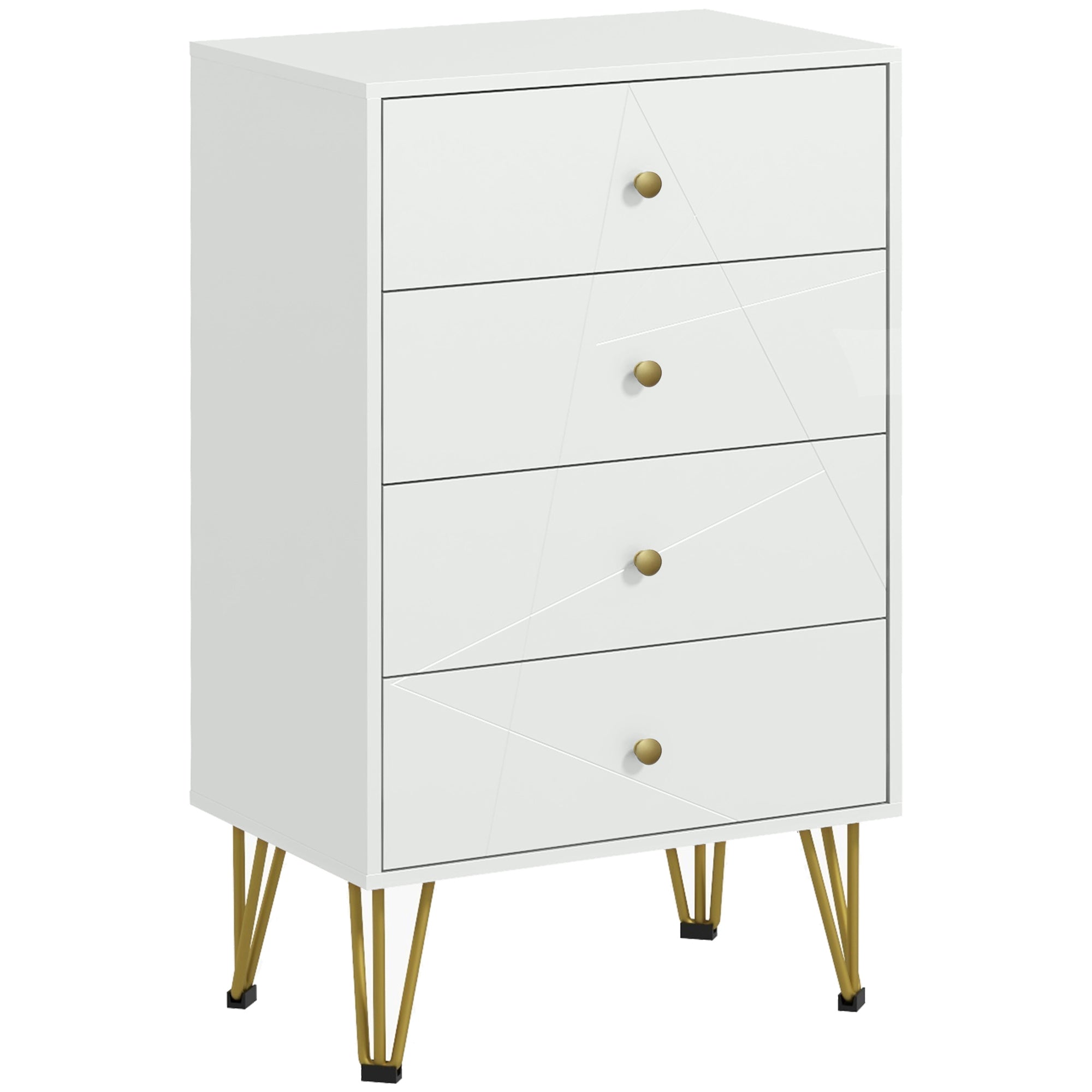 HOMCOM Chest of Drawers, 4 Drawers Dresser Storage Organiser for Bedro