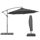 Outsunny 3(m) Banana Parasol Cantilever Umbrella Garden w/ Base Weights, Black