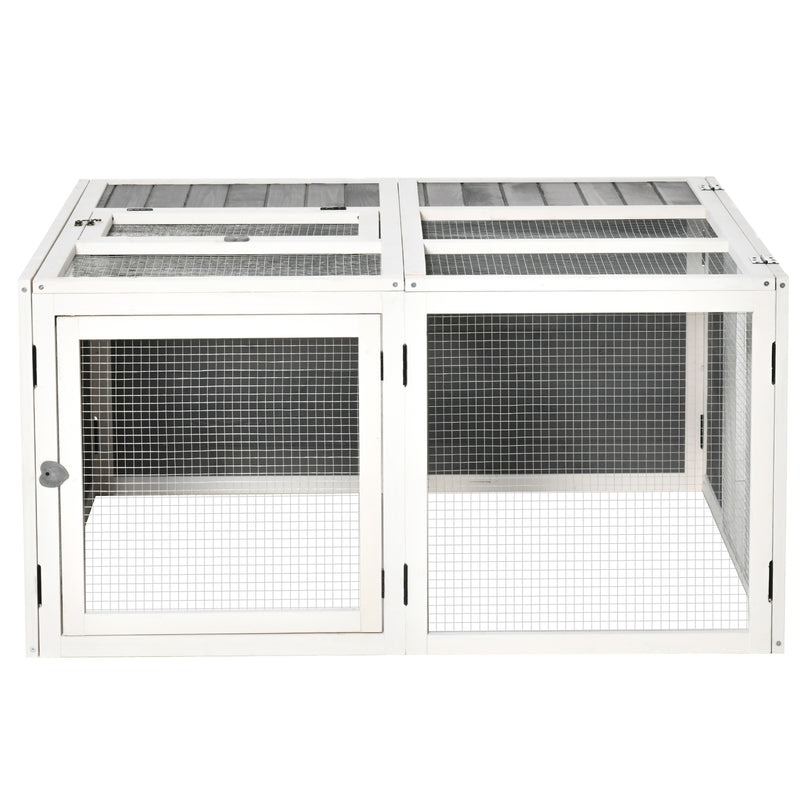 Pawhut Rabbit Hutch Grey