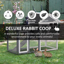 PawHut 2 Tier Wooden Rabbit Hutch