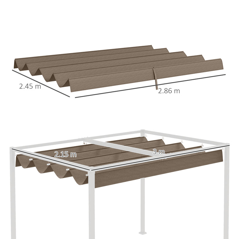 Outsunny Pergola Sun Shade Cover Roof Replacement for 3 x 2.15m Pergola, Coffee