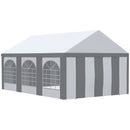 Outsunny 6 X 4m Party Tent, Marquee Gazebo With Sides, Windows And Double Doors