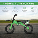 Kids Balance Bike 12" with Motorbike Look - Green