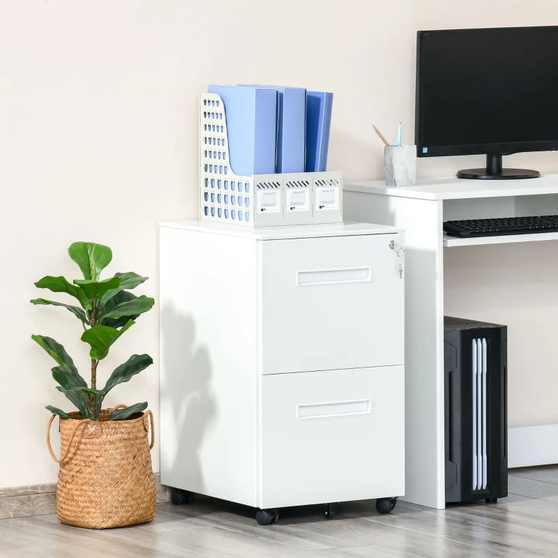 Vinsetto Filing Cabinet with 2 Drawers 39x48x67cm White