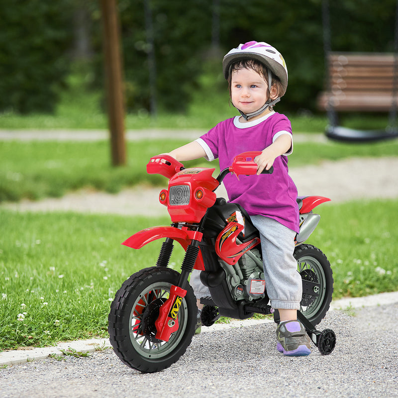 HOMCOM Kids Ride on Electric Motorcycle 6V Battery Scooter - Red