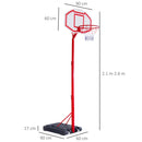 Adjustable Basketball Hoop Stand - PE Backboard