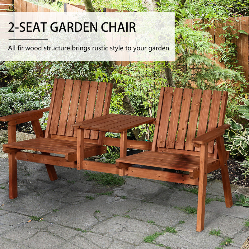 Outsunny-2 Seater Garden Bench With Table