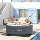 Outsunny Inflatable Hot Tub Spa Square for 4-6 People 180cm - Grey