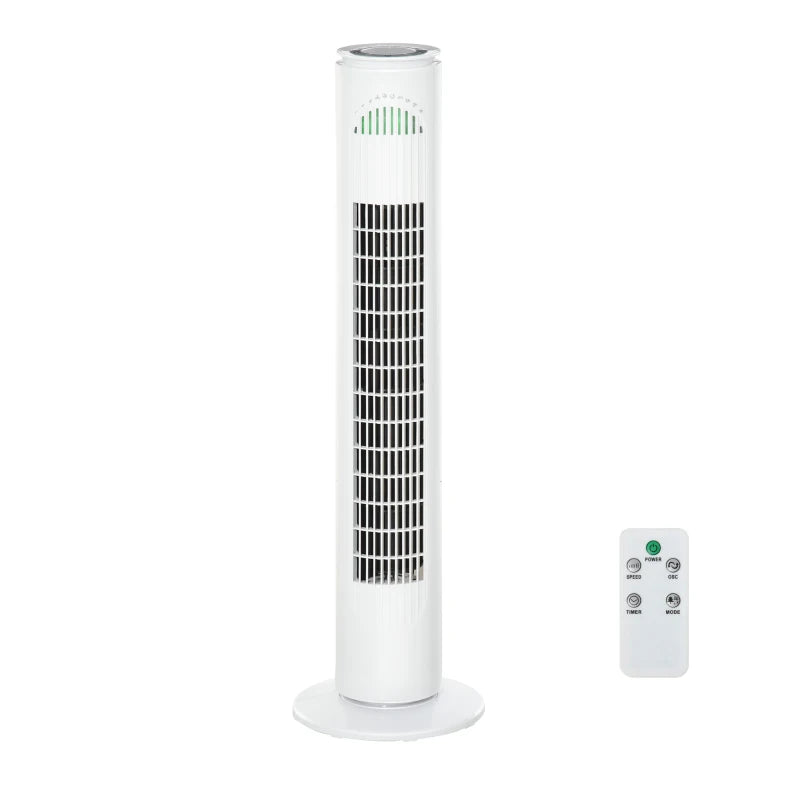 HOMCOM Tower Fan 30'' Freestanding  - White