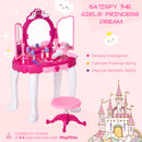 HOMCOM Kids  Vanity Table Set -  Purple & Red
