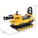 Kids Ride On Shooting Tank - Yellow