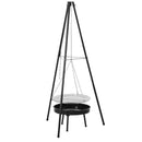 Outsunny Tripod Charcoal Barbecue Grill, size (70x70x165cm)-Black