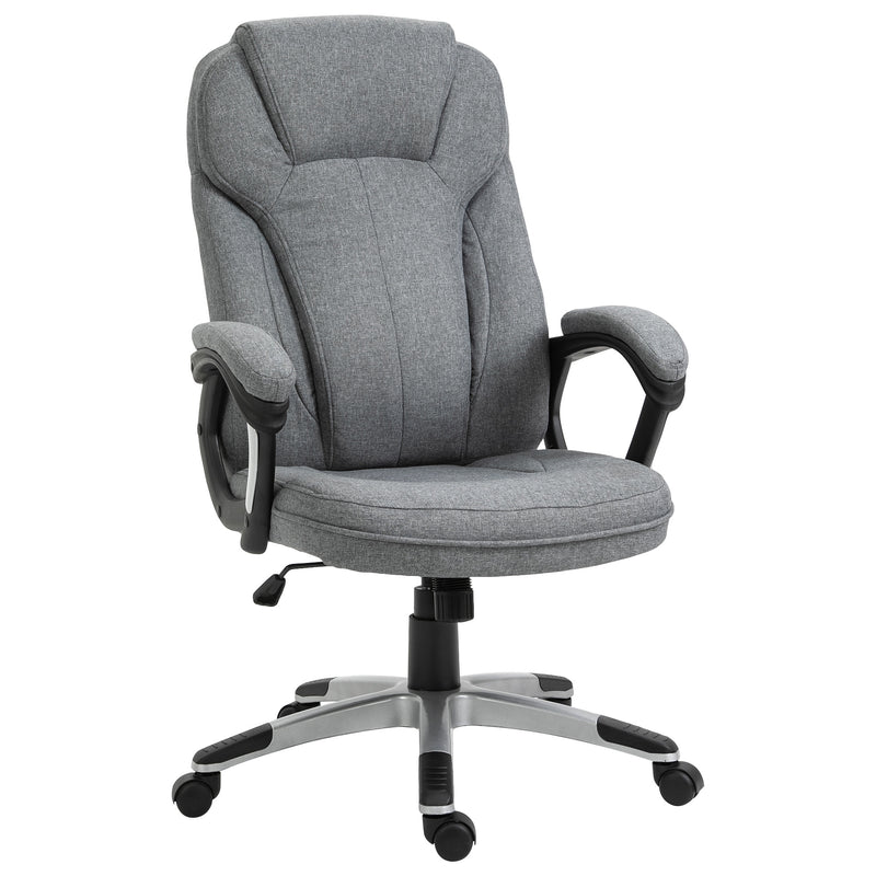 Vinsetto Linen Executive Office Chair Height Adjustable Swivel Chair, Grey