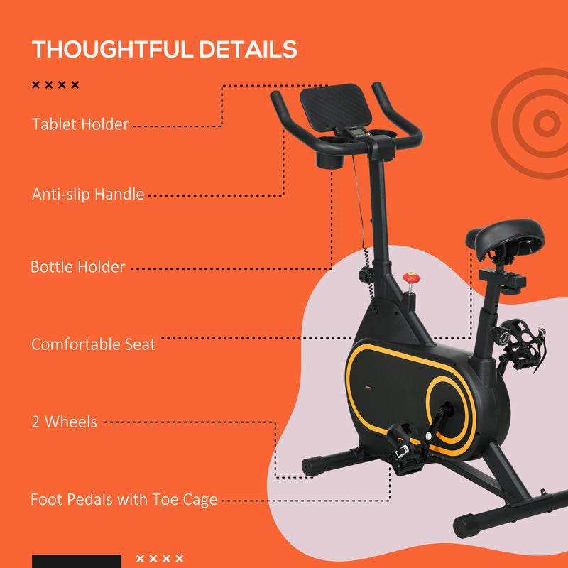 SPORTNOW Exercise Bike Stationary Bike with LCD Display for Home Cardio Workout