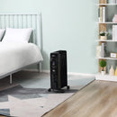 HOMCOM 1630W Black Oil Filled Radiator, 7 Fin Portable Heater w/ Timer Remote Control