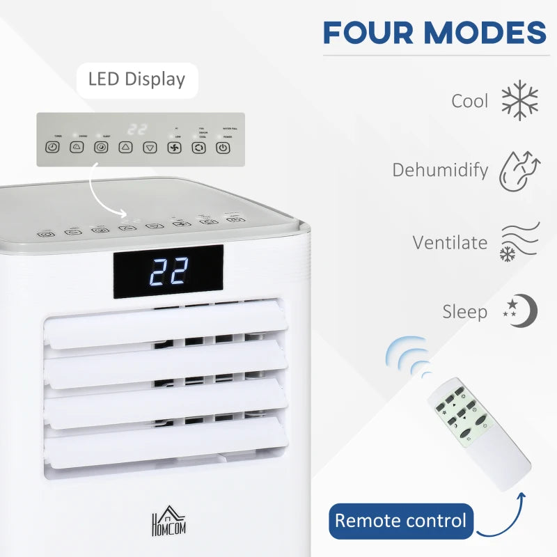HOMCOM Mobile Air Conditioner Portable AC Unit - White