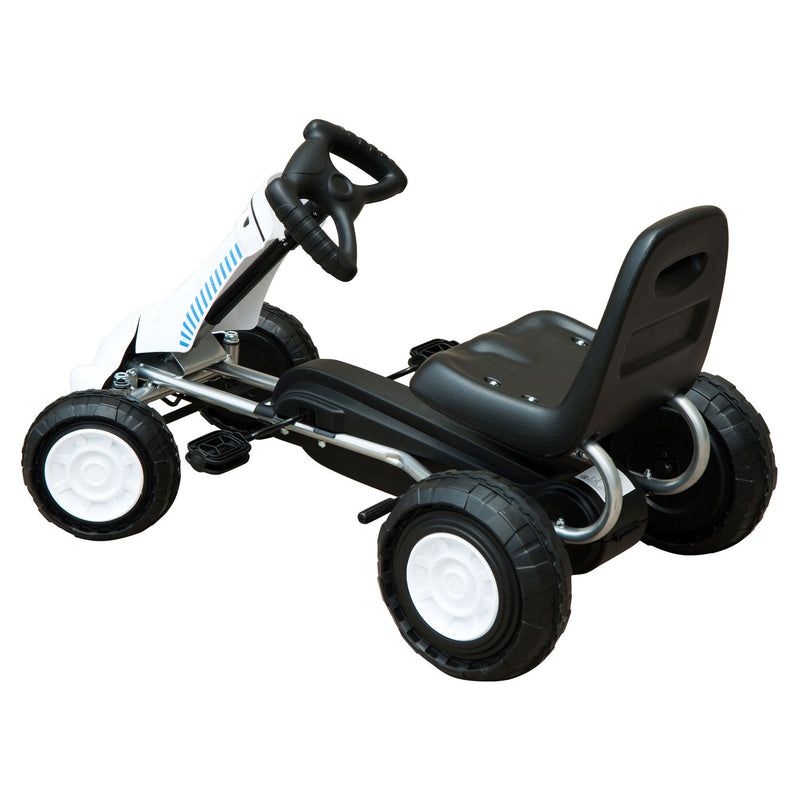 Kids Pedal Go Kart - White