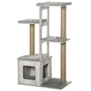 PawHut Cats 5-Tier Jute Rope Scratching Tree Grey