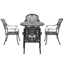 Outsunny 5 Piece Black cast aluminium  Patio Dining Set