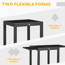 Outsunny Extendable Outdoor Dining Table Patio Table with Aluminium Frame Black