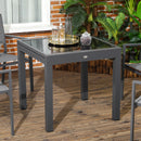 Outsunny Extendable Outdoor Dining Table Patio Table with Aluminium Frame Black