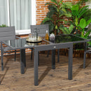 Outsunny Extendable Outdoor Dining Table Patio Table with Aluminium Frame Black