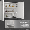 kleankin Wall Mounted Bathroom Storage Cupboard with Mirror, LED Light, USB