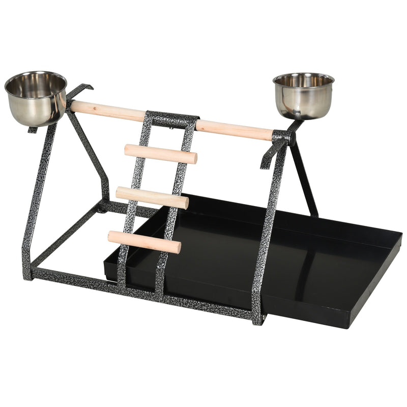 Pawhut Stainless Steel and Fir Wood Bird Stand
