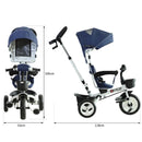 Baby Tricycle Stroller with Handle- Blue