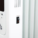 HOMCOM 1630W White Oil Filled Radiator, 7 Fin Portable Heater W/ Timer Remote Control
