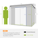 Outsunny 7 x 4ft Metal Garden Storage Shed w/ Double Door & Ventilation Grey