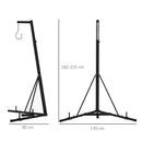 SPORTNOW Punch Bag Stand for Heavy Bag and Speed Bag, Foldable and Adjustable