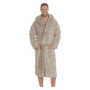 Men's Frosted Sherpa Fleece Hooded Dressing Gown