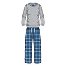 Men's Crew Neck Top & Printed Check Microfleece Pant Set- 3 Colours