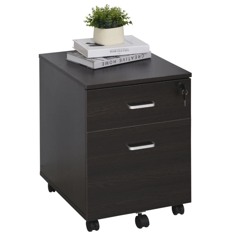 Vinsetto Filing Cabinet with 2 Drawers and Lock 40x44x55cm Black