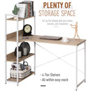 HOMCOM Vintage Computer Desk with Shelves 120cm - White